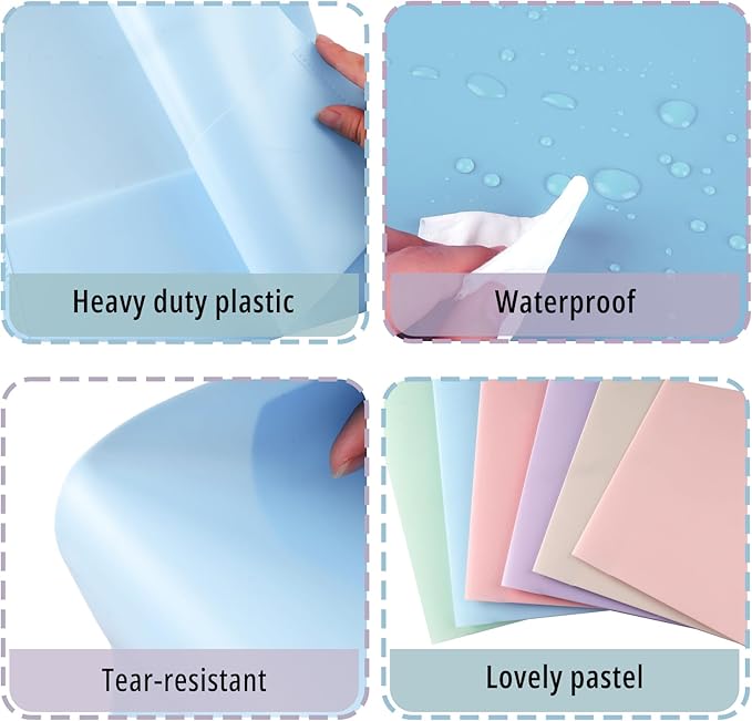 Colored File Folders with Pockets, 12, pastel