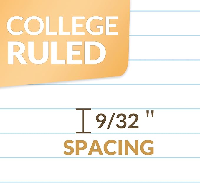 Spiral Notebooks, 3 Pack, 1-Subject, College Ruled Paper, 8" x 10-1/2", 70 Sheets per Notebook