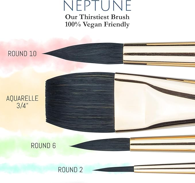 Princeton Neptune 4750 Series 4pc Watercolor Brush Set - Watercolor Brushes