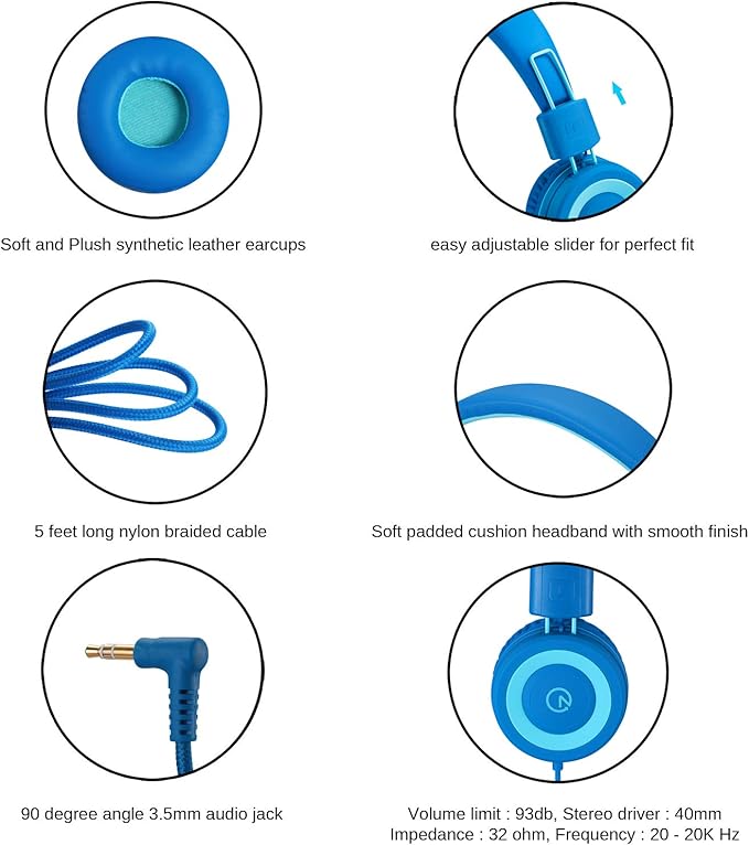 Kids Headphones K11 Foldable Stereo Tangle-Free