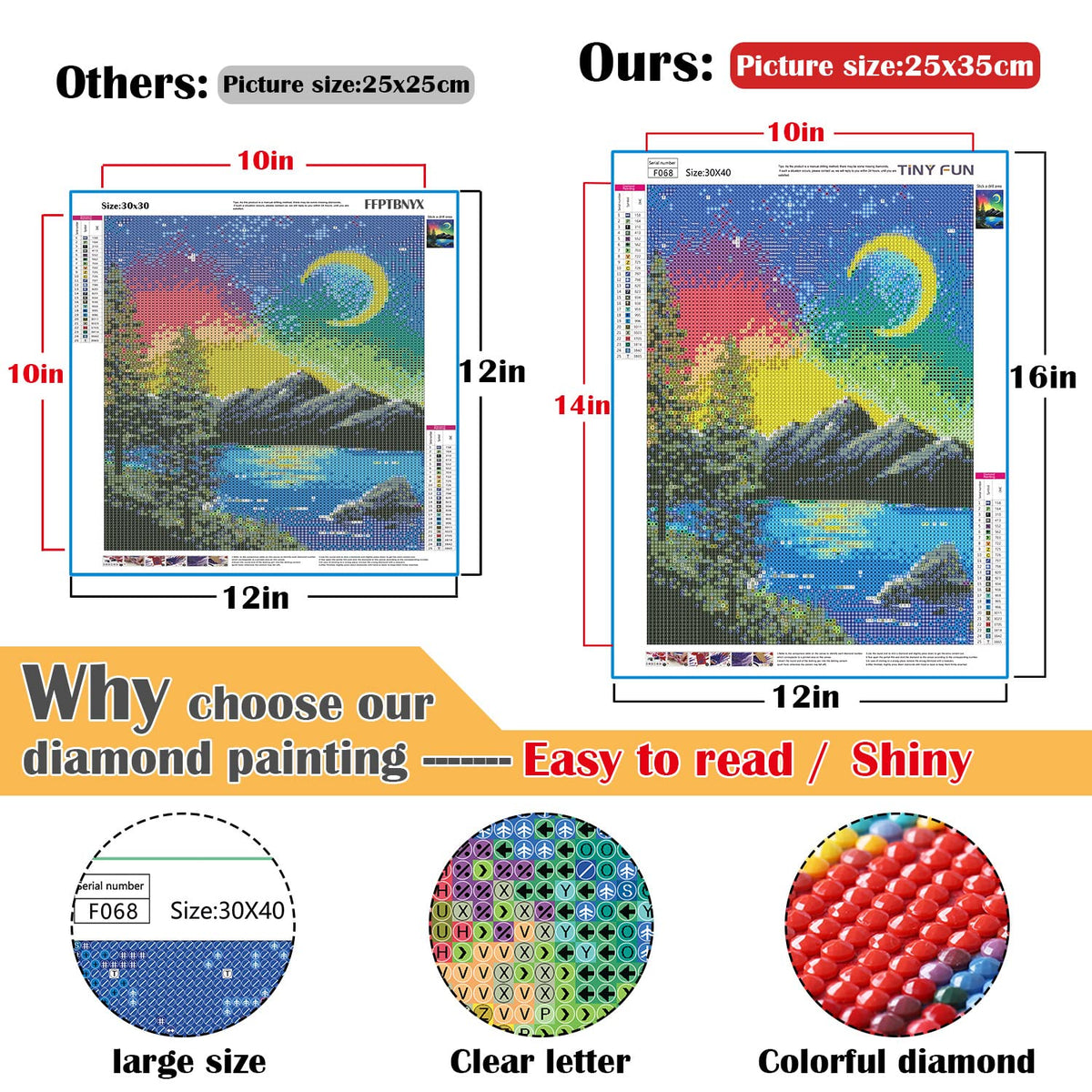 12 Pack Diamond Painting Kits, Paint by Number for Beginners, landscape