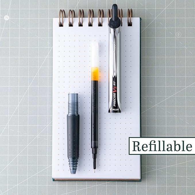 Pilot, Precise V5 RT Refillable & Retractable Rolling Ball Pens
