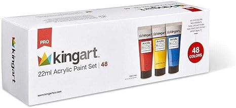 48 PRO Artist Quality-  Acrylic Paint Set, 22ml (0.74oz) Tubes, Set of 48 Unique, Highly Pigmented Colors