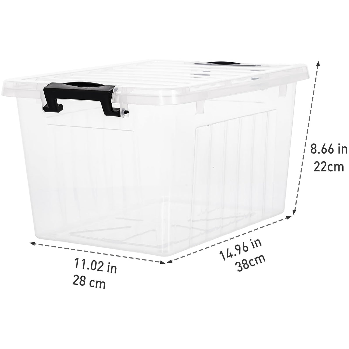 22 QT Clear Plastic Storage Bins with Lids Stackable and Nestable, 6 Packs
