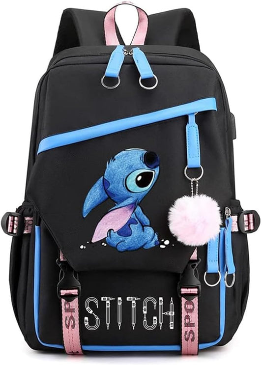 Laptop Backpack With USB and Cute Cartoon Pattern