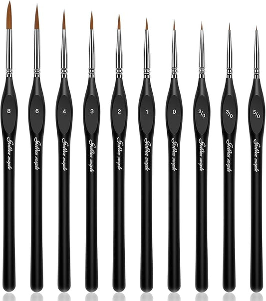 Golden Maple Detail Paint Brushes Set 10pcs