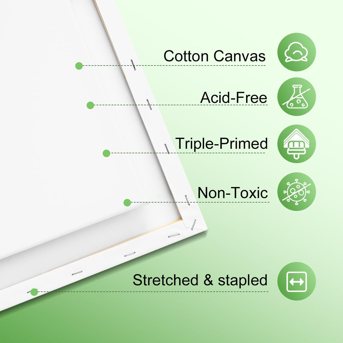 ESRICH Stretched Canvas for Painting 16x20 Inch, 6Pack Large Canvas for Painting