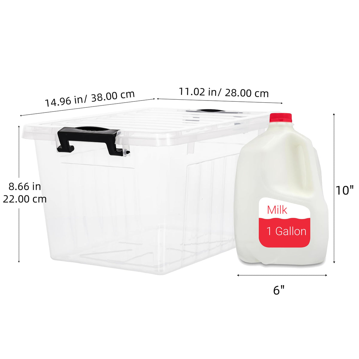 22 QT Clear Plastic Storage Bins with Lids Stackable and Nestable, 6 Packs