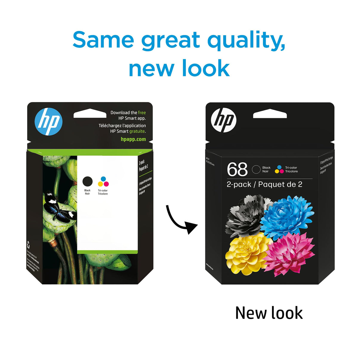 HP 68 Black/Tri-Color Ink Cartridges (2-Pack) | Works Envy 6100e, 6500e Series | Eligible for Instant Ink | 6L6S2TN | Packaging May Vary