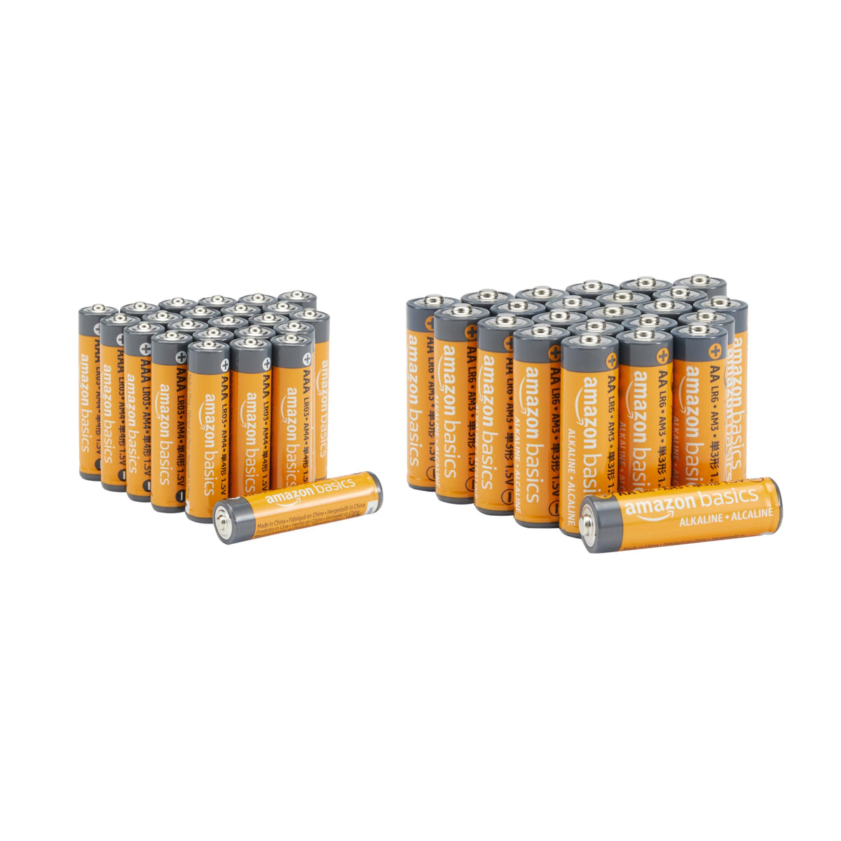 AA & AAA High-Performance Alkaline Batteries Value Pack - 24 Double AA Batteries and 24 Triple AAA Batteries (48 Count)