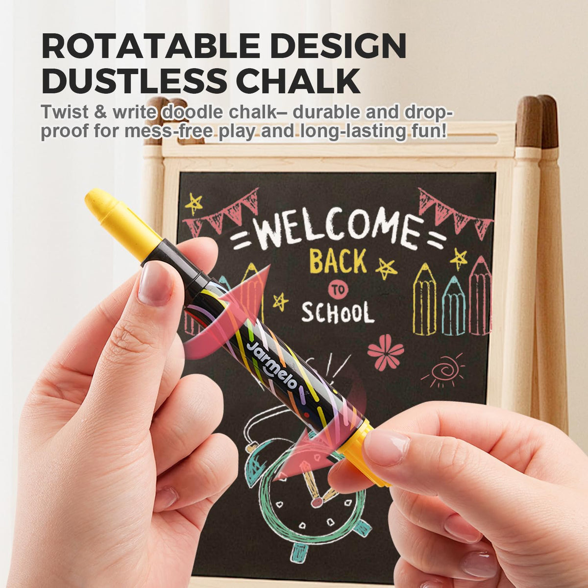 Dustless Chalk for Kids with Twist-Up Holders, 12 Washable Colors bulk