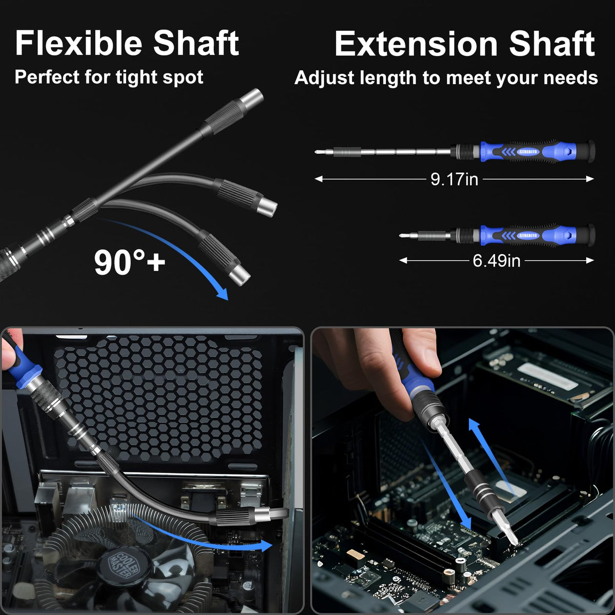 STREBITO 144-Piece Upgraded Electric Screwdriver