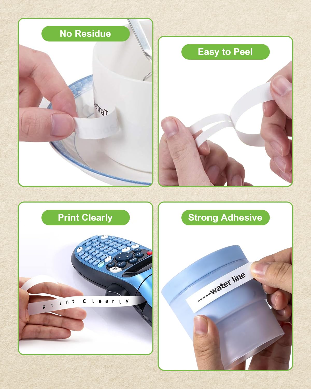 6-Pack Paper White Tape Replace for DYMO Label Maker Refills 91330