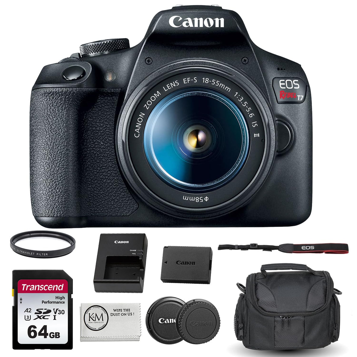 Canon EOS Rebel T7 DSLR Camera with 18-55mm Lens Bundled