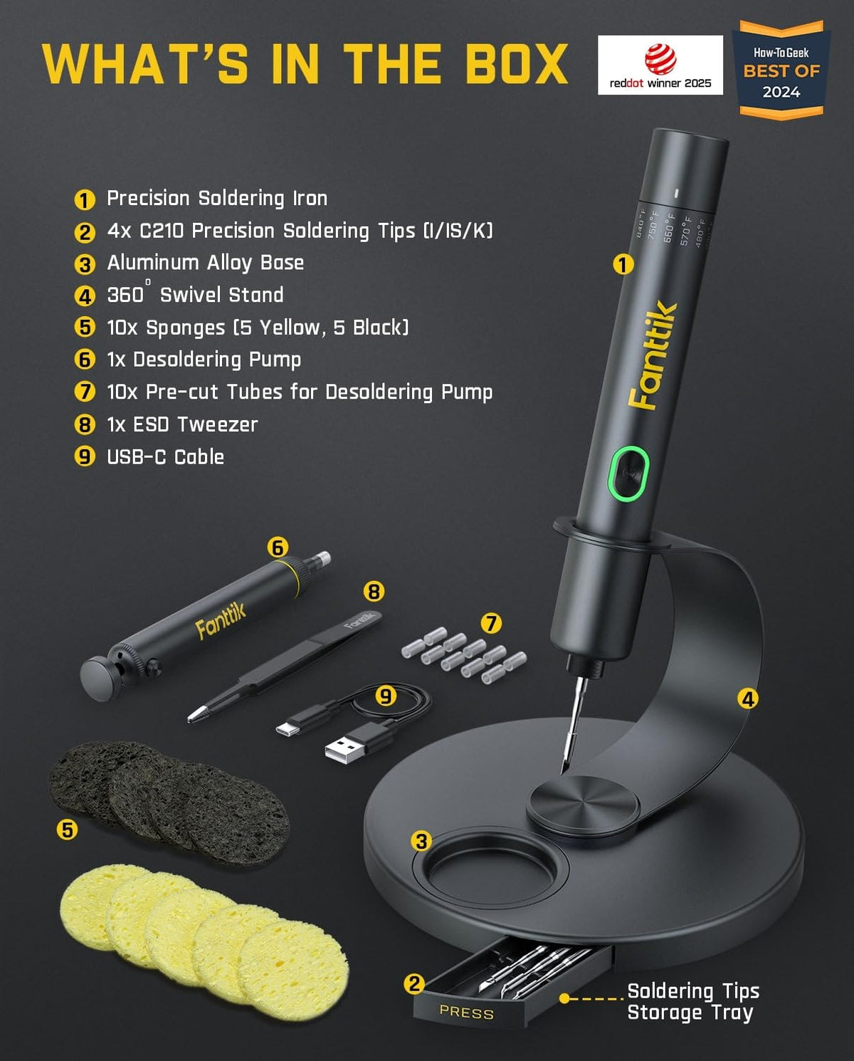 Fanttik T1 Max Soldering Iron Kit, Cordless Soldering Iron