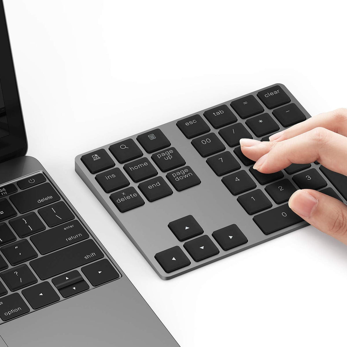Bluetooth Number Pad, Aluminum Rechargeable Wireless Numeric Keypad