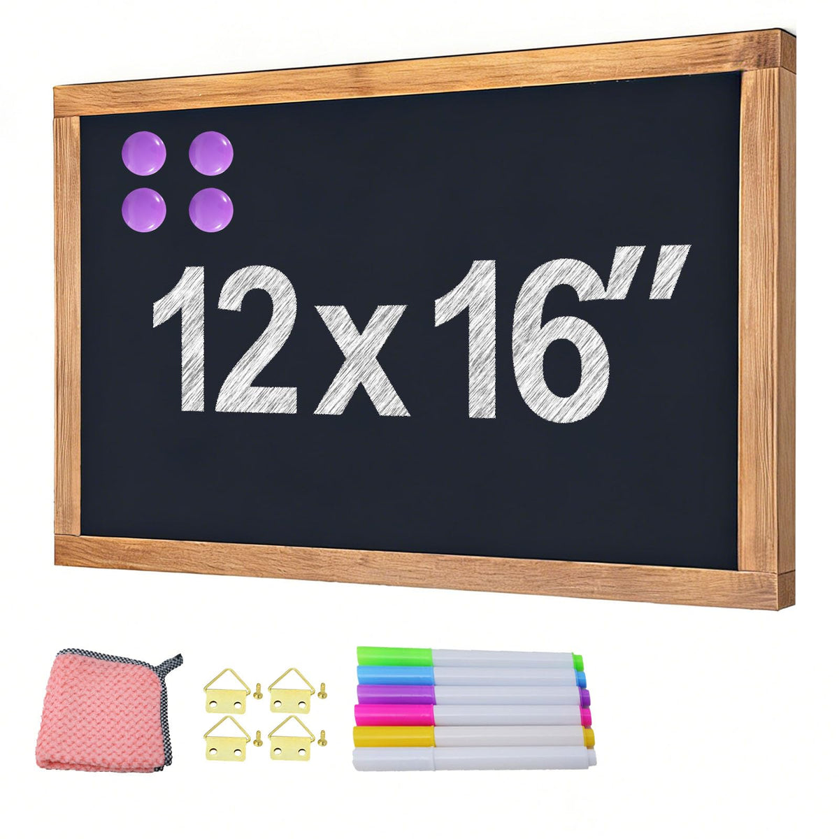 newnewshow 12"x16" Magnetic Chalkboard with Rustic Wood Frame