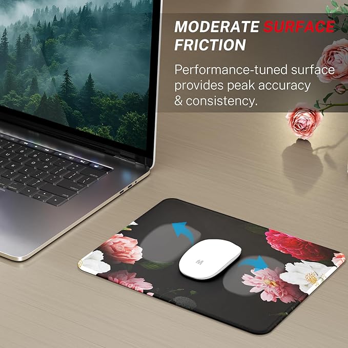 Mouse Pad- Black Flower