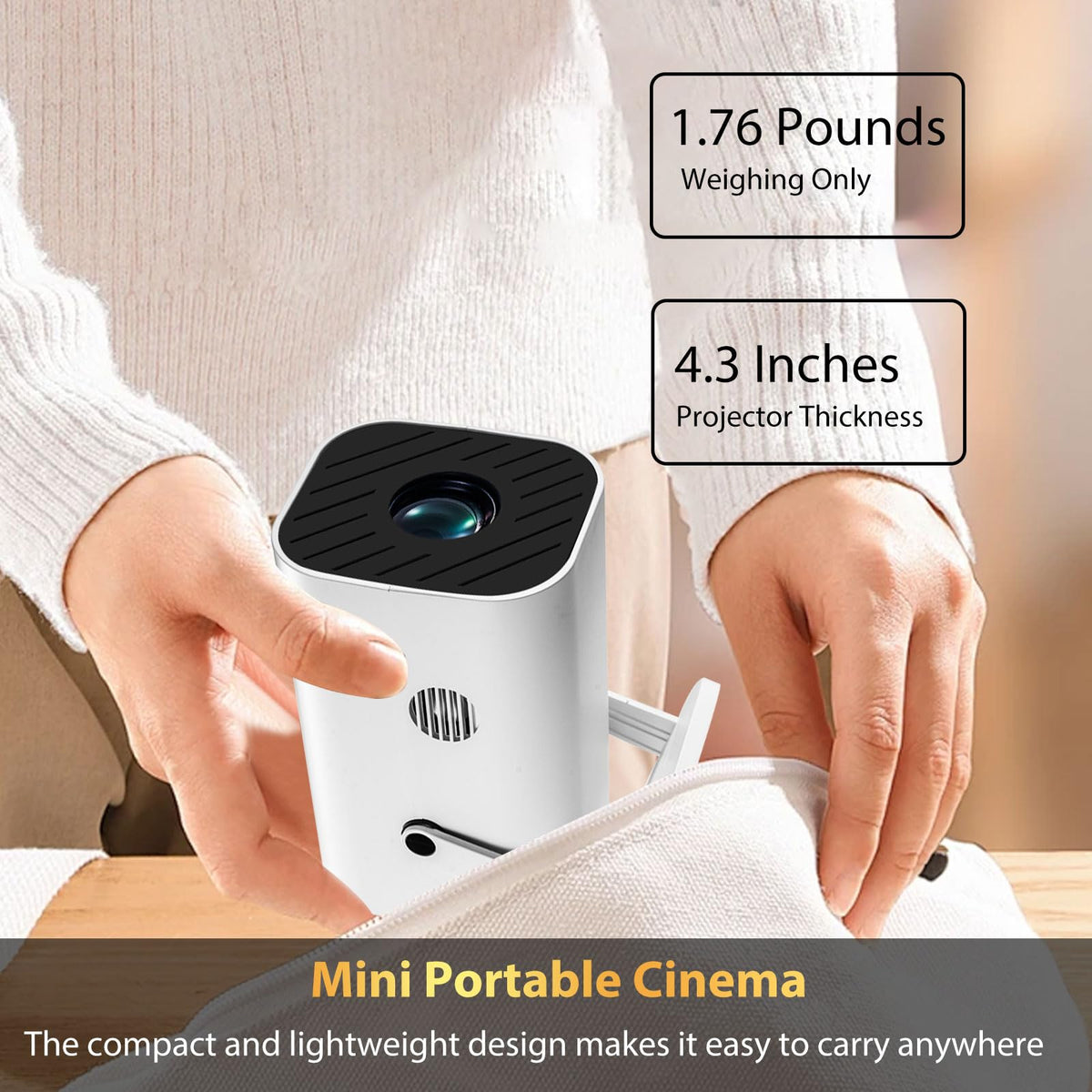 YGSKK Mini Projector with Wifi and Bluetooth