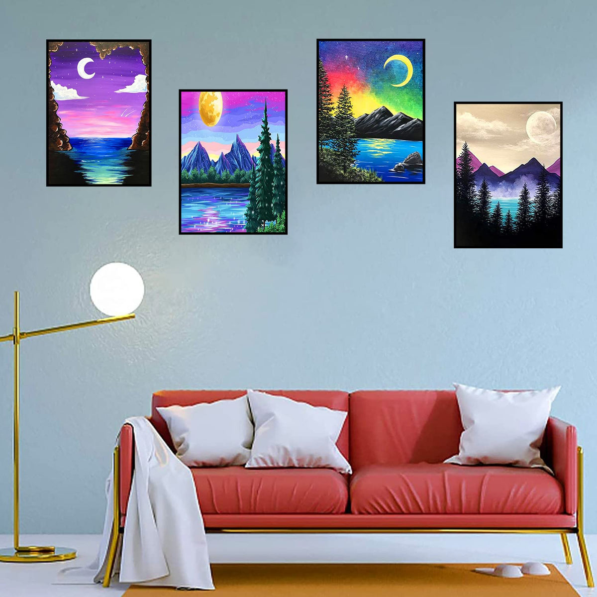 12 Pack Diamond Painting Kits, Paint by Number for Beginners, landscape