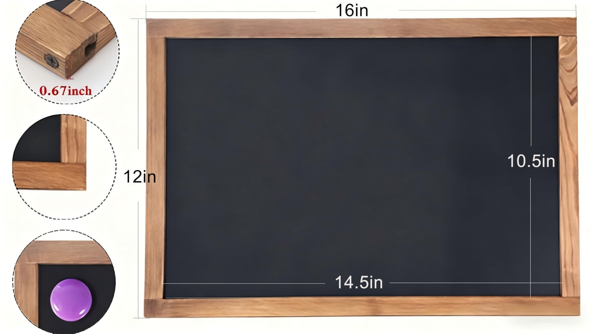 newnewshow 12"x16" Magnetic Chalkboard with Rustic Wood Frame