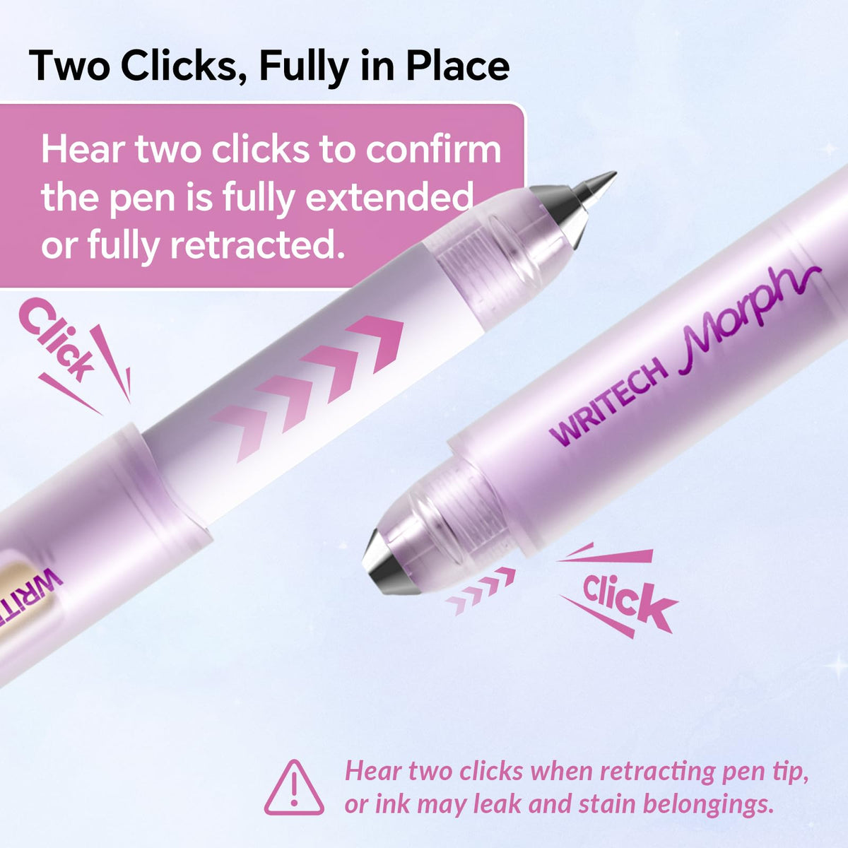 WRITECH Morph Extendable Gel Pens: 0.7mm Medium Point Black Ink