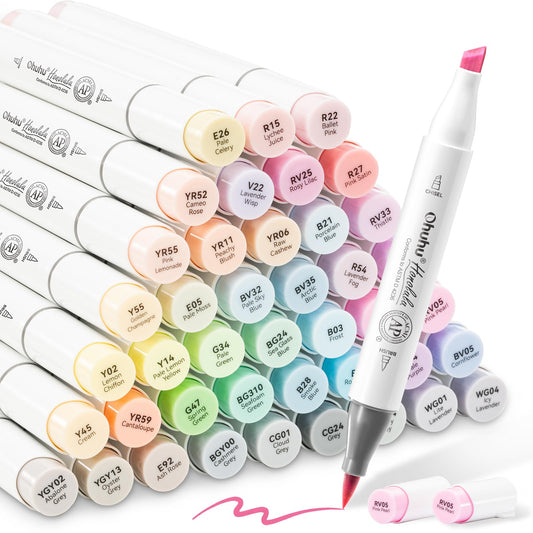 Ohuhu Pastel Alcohol Brush Markers- 48 Colors of Honolulu Sweetness