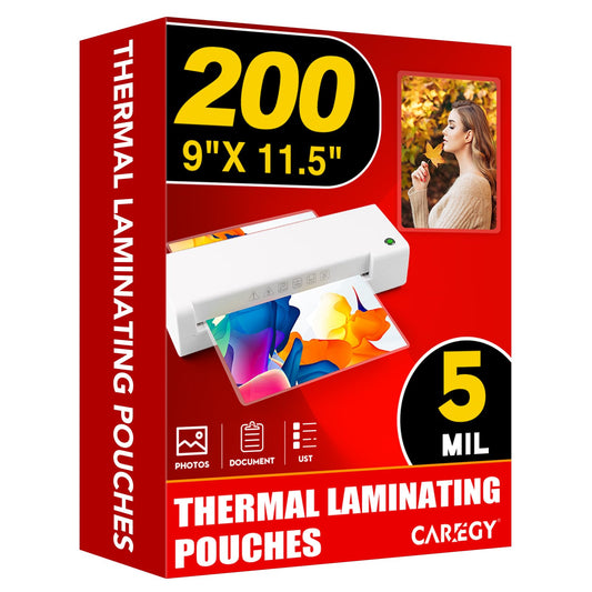 CAREGY 5 Mil Thermal Laminating Pouches, 200 Pack