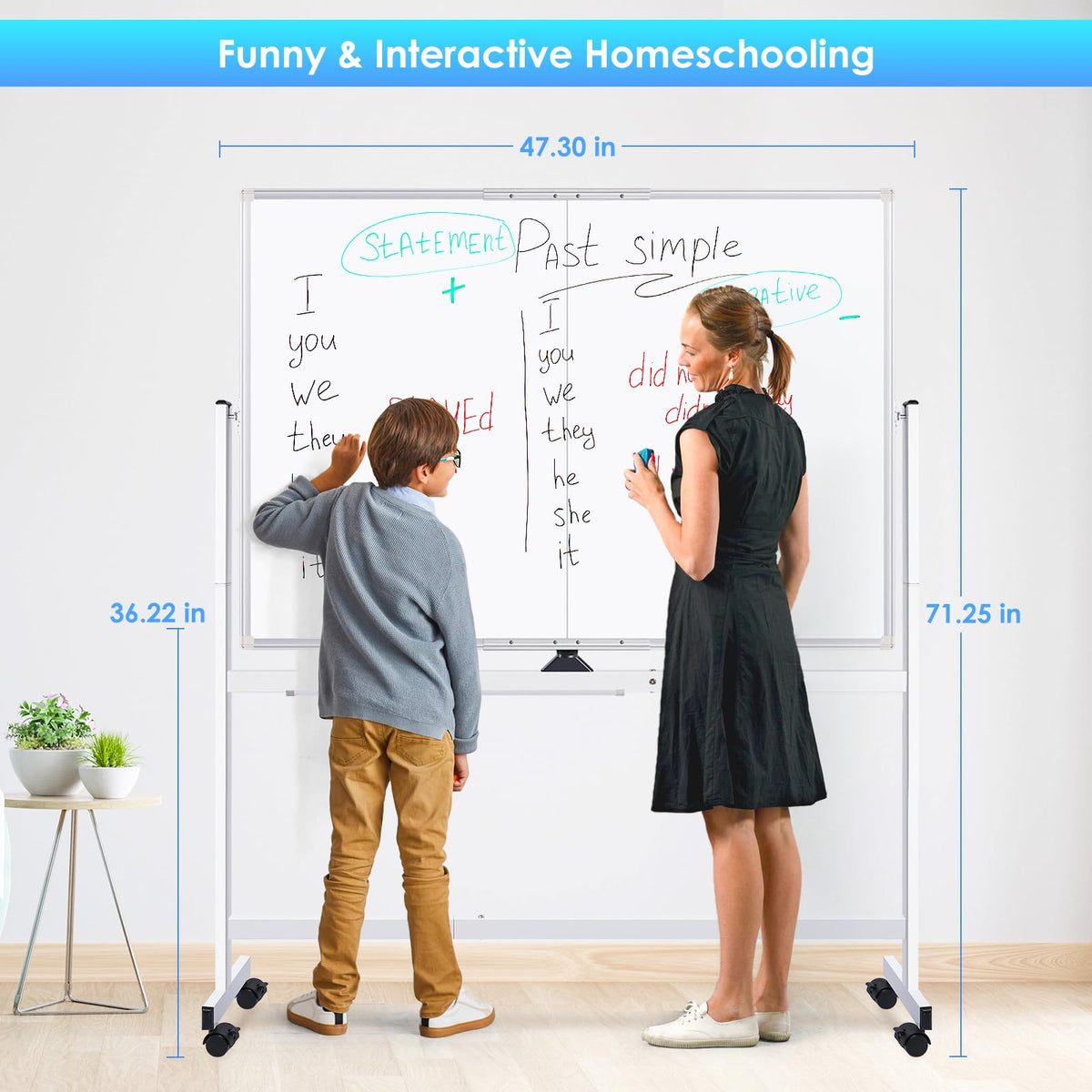 Maxtek Rolling Whiteboard 48 x 36