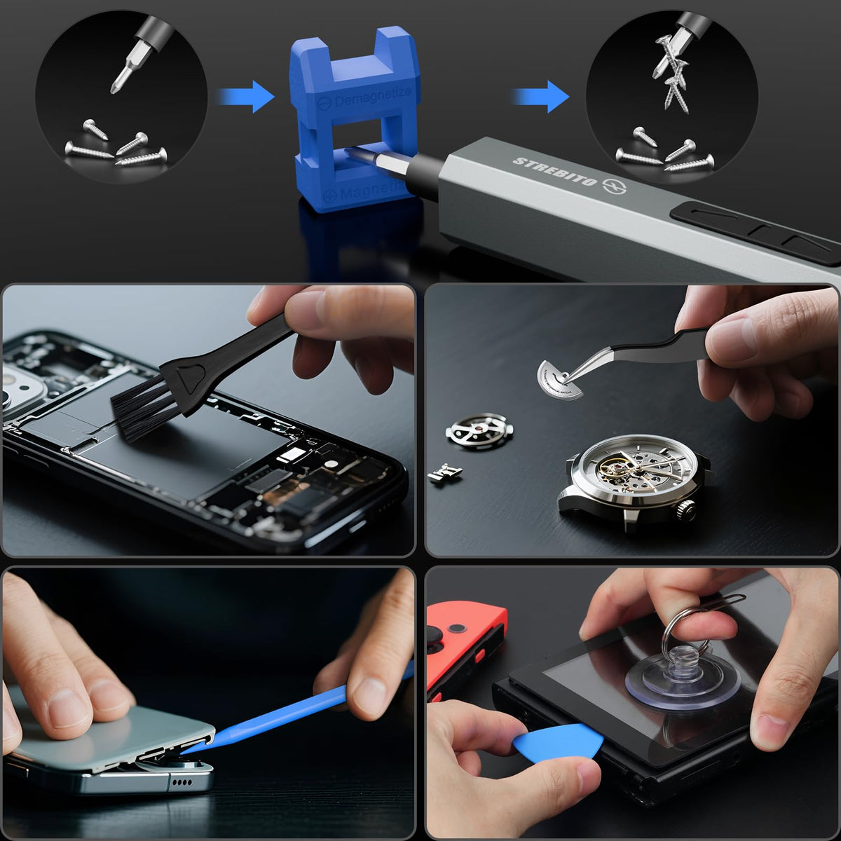 STREBITO 144-Piece Upgraded Electric Screwdriver