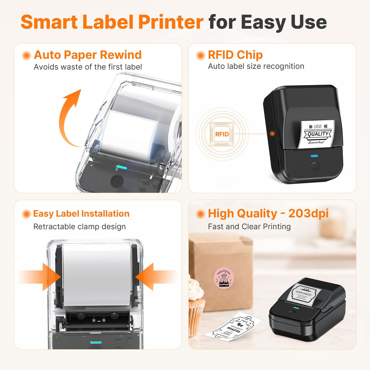 TYPONOS PM240 Label Maker Machine with 3 Tapes, Label Printer Black, Set 2