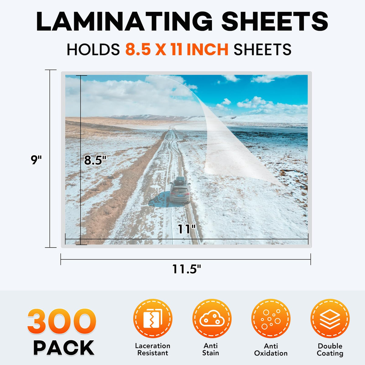 FURWEY Laminating Sheets, 300 Pack, 3 mil