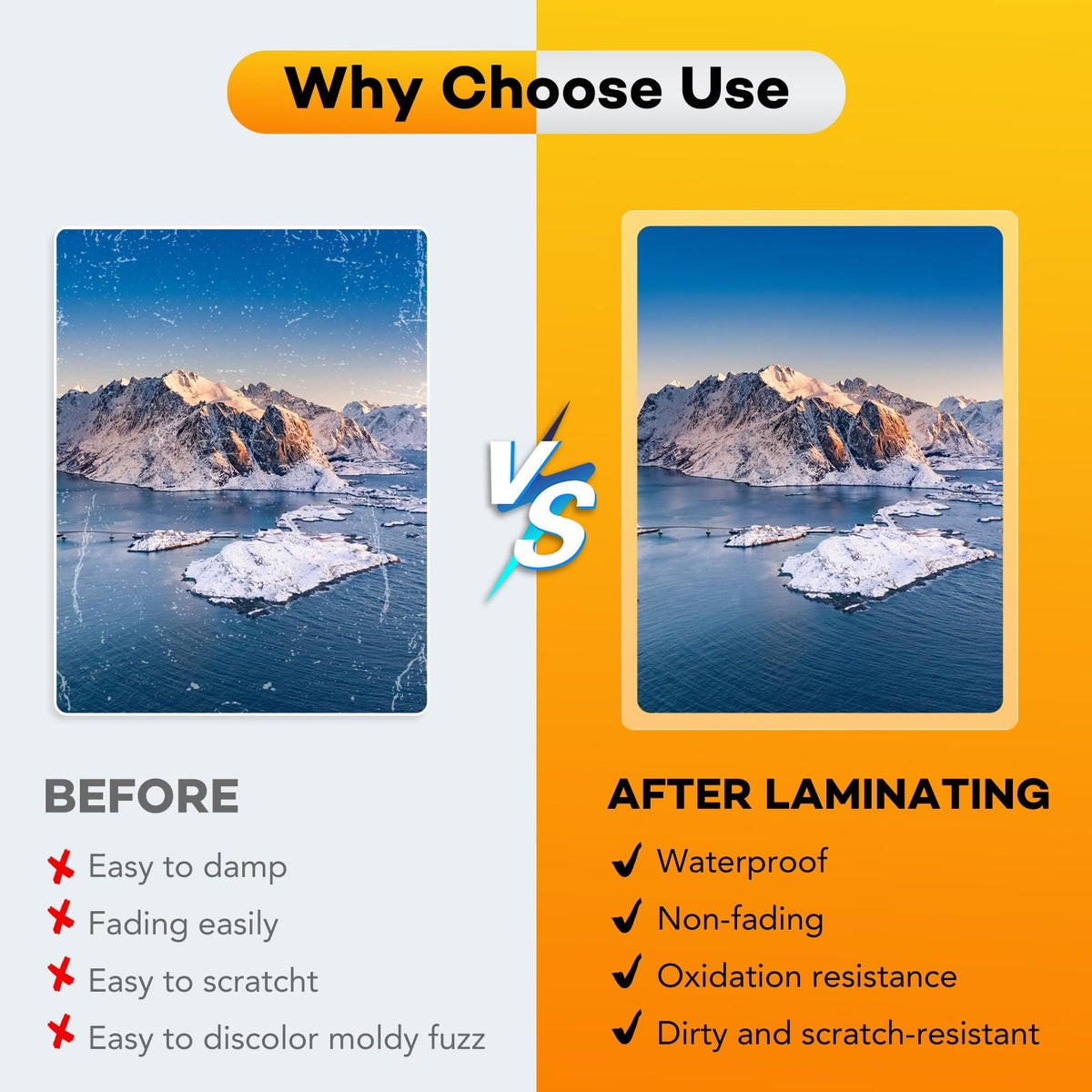 FURWEY Laminating Sheets, 300 Pack, 3 mil
