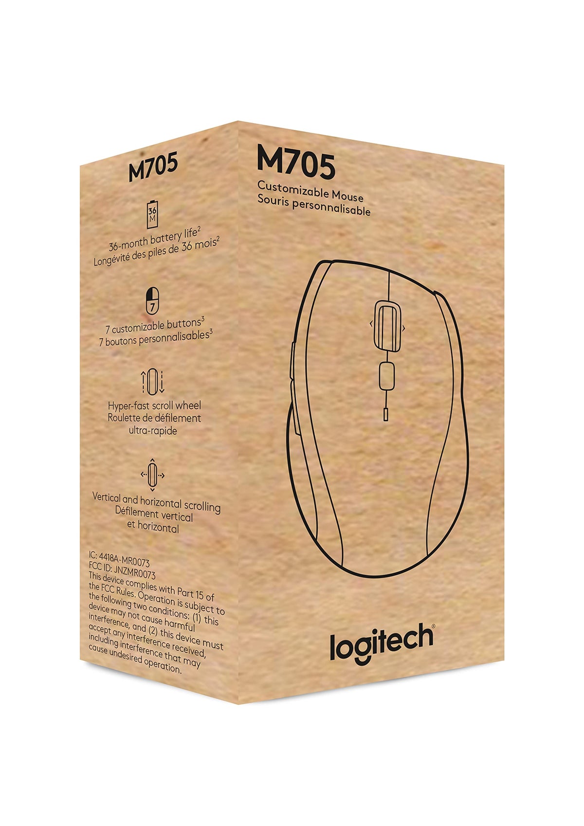 Logitech M705 Marathon Full Size 2.4 GHz Wireless Mouse - Black