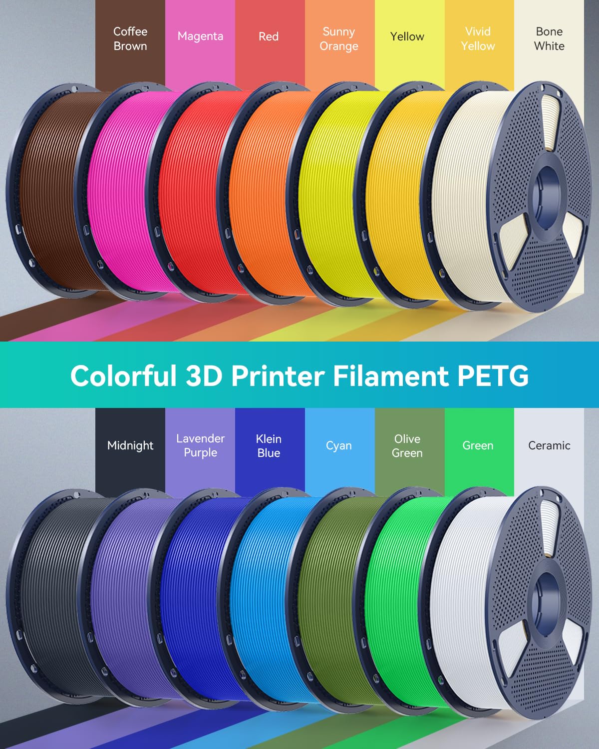 3D Printer Filament Bundle Multicolor PETG Filament 1.75mm
