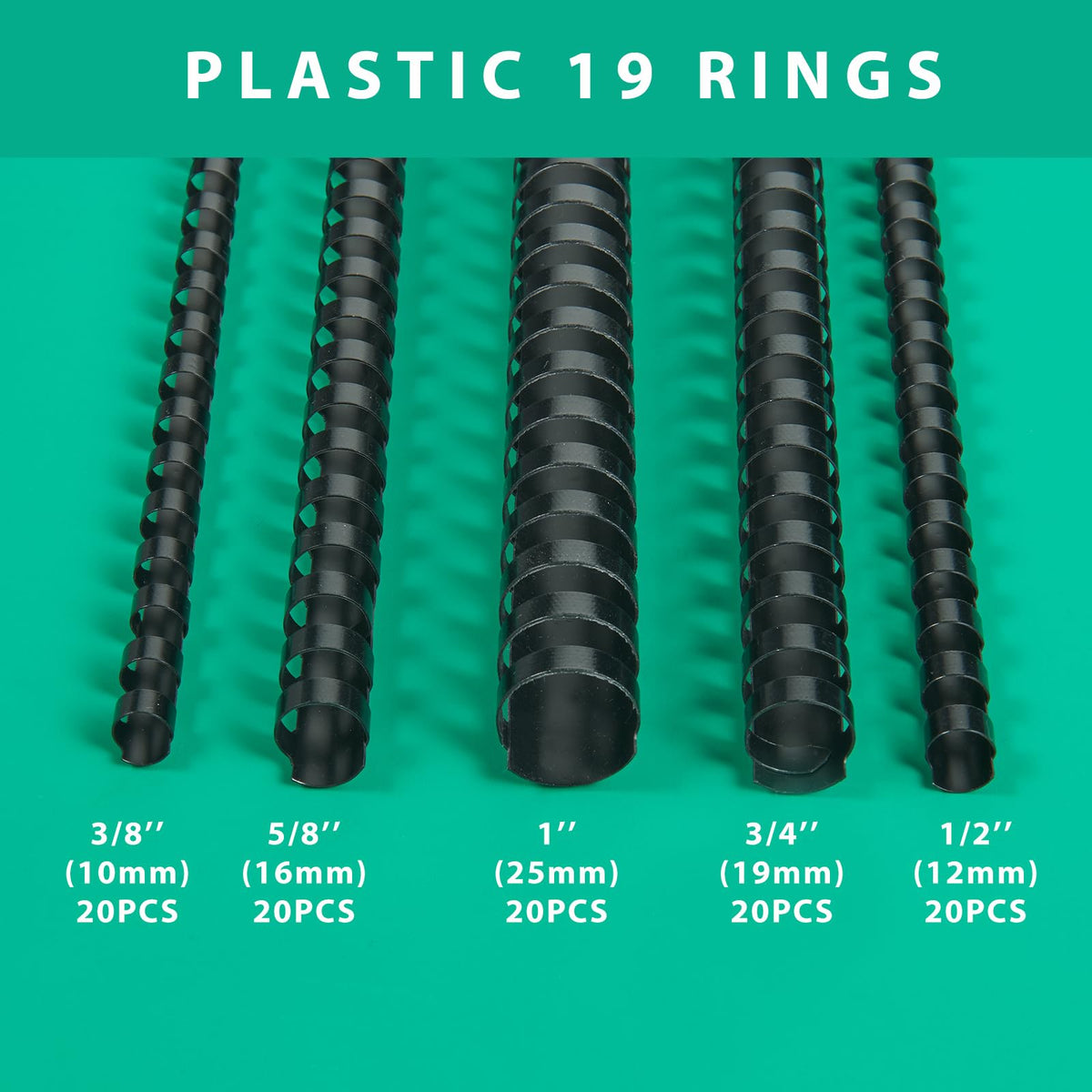 100 Pack 19 Ring Binding Combs