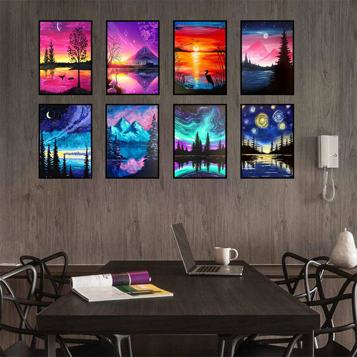 12 Pack Diamond Painting Kits, Paint by Number for Beginners, landscape