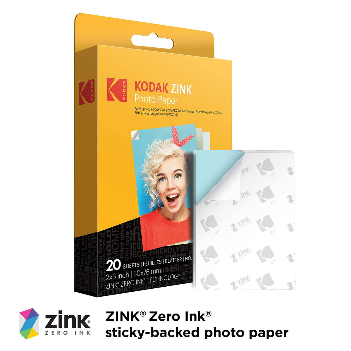 KODAK Smile+ 2-in-1 Digital Instant Print Camera & Wireless Bluetooth Photo Printer Starter Bundle + Carrying Case + Zink 20pk Sticky-Back Photo Paper - 10MP, Special-Effect Rotating Lens - Blue