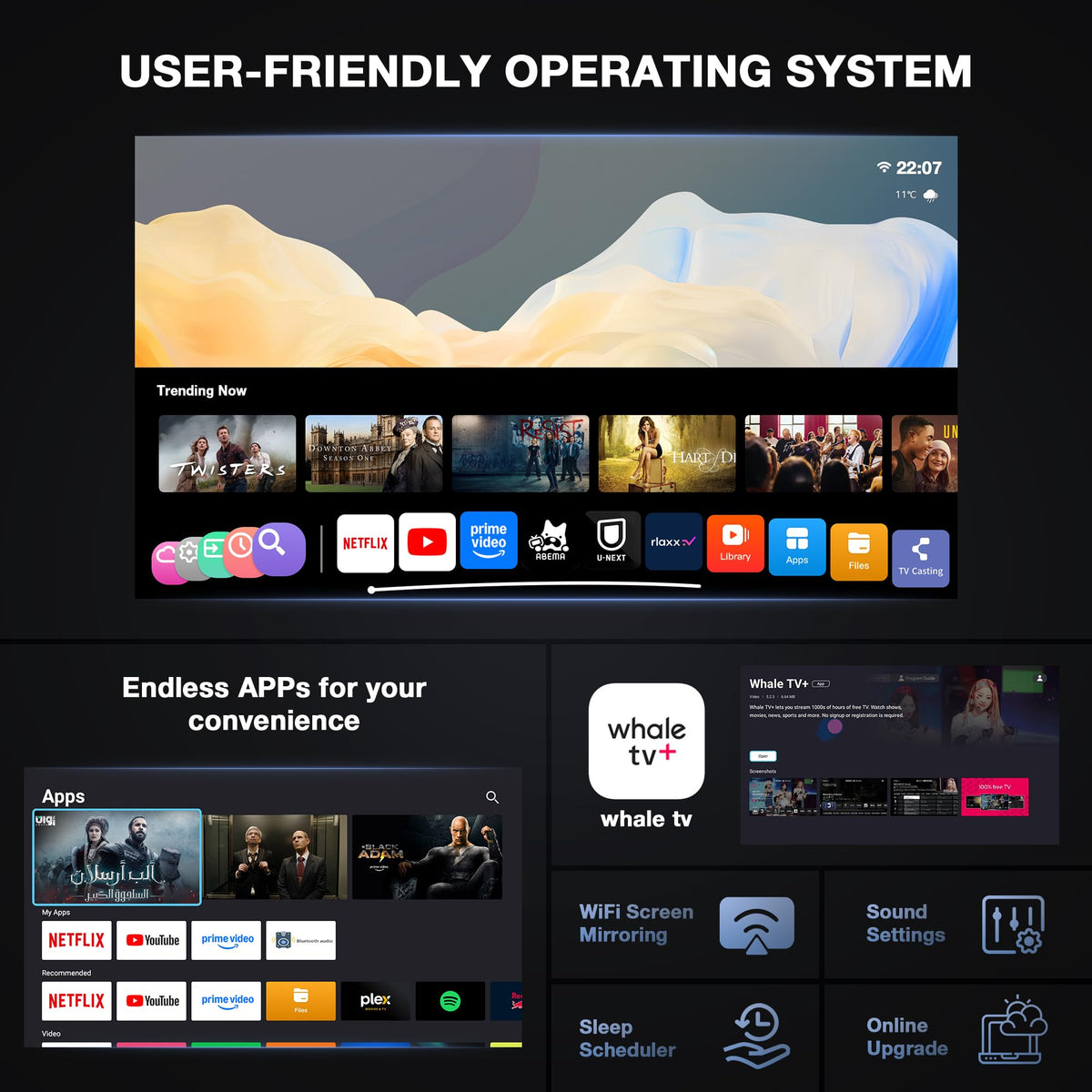 Thinnest 1.81" Smart Mini Projector