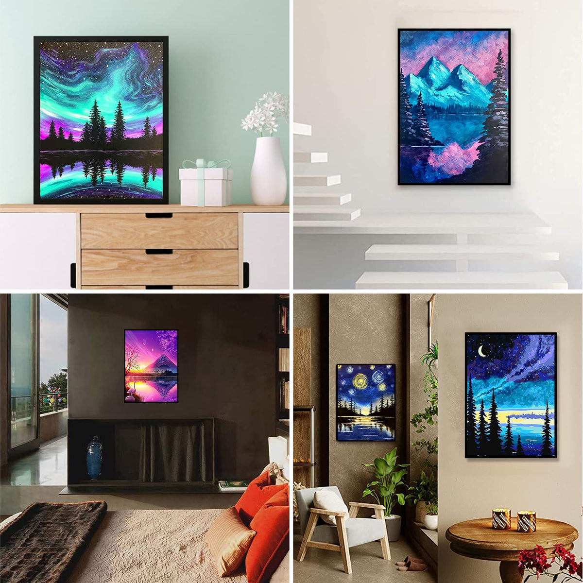 12 Pack Diamond Painting Kits, Paint by Number for Beginners, landscape