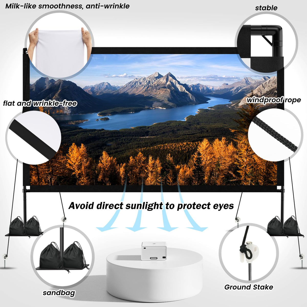 120inch Projector Screen Front/Rear16:9 4K HD