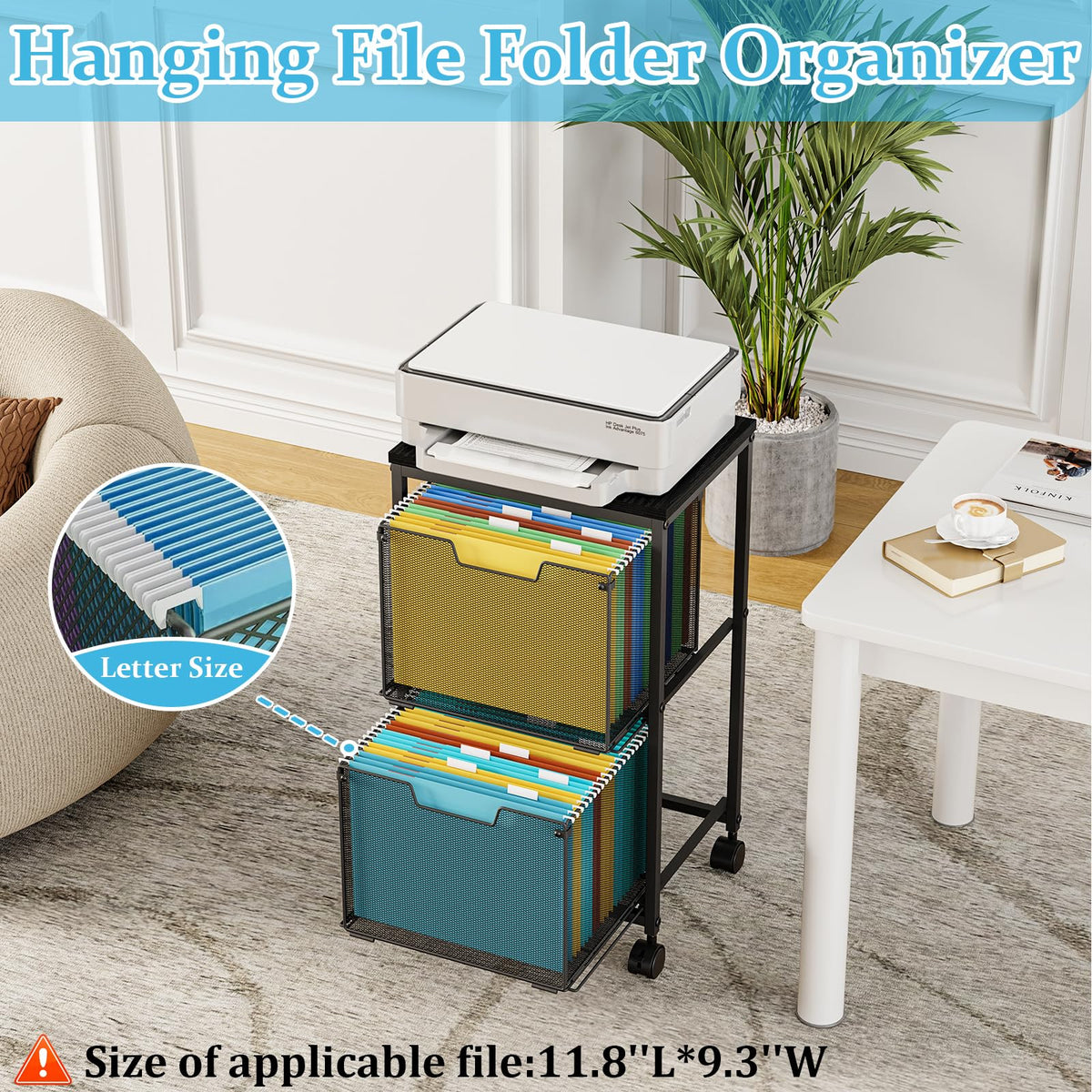 File Cart with 2 Storage Drawers