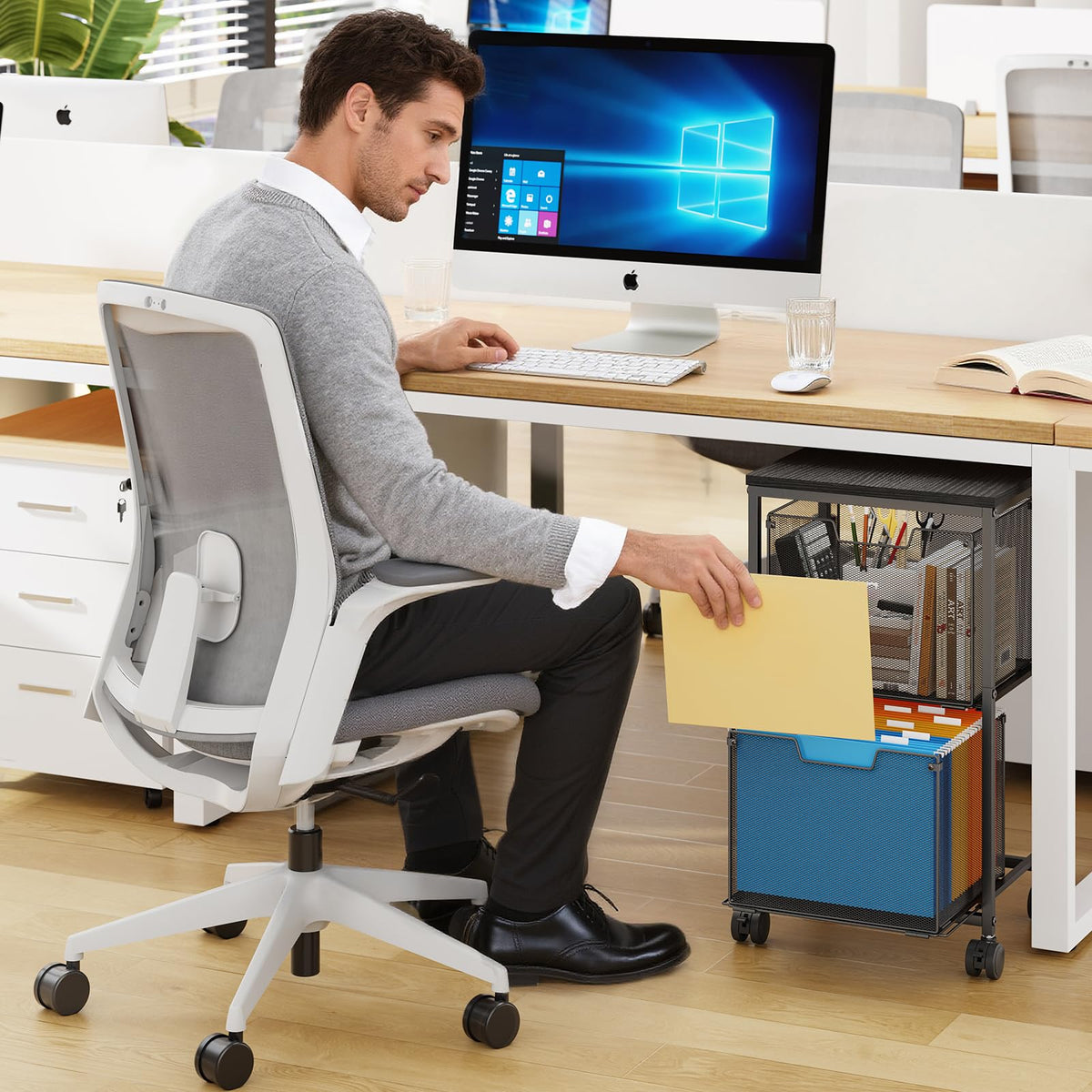 File Cart with 2 Storage Drawers