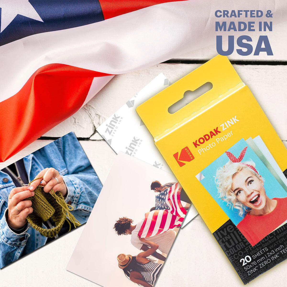 KODAK Smile+ 2-in-1 Digital Instant Print Camera & Wireless Bluetooth Photo Printer Starter Bundle + Carrying Case + Zink 20pk Sticky-Back Photo Paper - 10MP, Special-Effect Rotating Lens - Blue